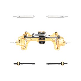 RCAWD Fourth Version Brass SCX24 Front Portal Axles, Wide Axle, Highly Rigid Driveshaft, Thickened Screws for Axial 1/24 SCX24 & AX24 Series Upgrades Parts Gold