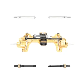 RCAWD Fourth Version Brass SCX24 Front Portal Axles, Wide Axle, Highly Rigid Driveshaft, Thickened Screws for Axial 1/24 SCX24 & AX24 Series Upgrades Parts Gold