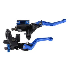 1 Pair Motorcycle Brake and Clutch Levers Universal Brake Clutch Master Cylinder Reservoir Levers 7/8"(22mm) (Blue)motorcycle clutch lever