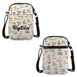 VAMSII Reptile Lover Gift Reptiles Design Crossbody Bag Reptile Pet Carrier Travel Bag Reptile Mom Owner Gift (Reptiles Design C C)