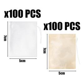 200 Tea Filter Bags, Empty Loose Leaf Tea Bags, Tea Strainer Mesh Bags, Tea Isolator Bags, Empty Bags with Drawstring