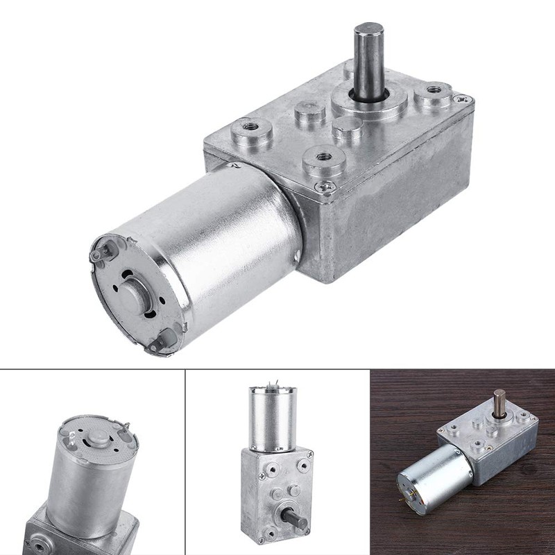 12V DC Motor, 20RPM High Torque Worm Geared Motor CW/CCW