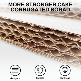 4 Pack 8 Inch Greaseproof Cake Drums, Round Solid Cakes Boards Drum, Pressureproof Decorating Supplies with Prop Up Tool for Wedding, Birthday, Party (White)