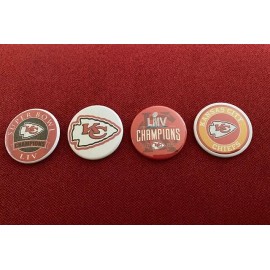 Kansas City Chiefs Super Bowl Champions memorabilia - 3 x 1.75" pin-back buttons