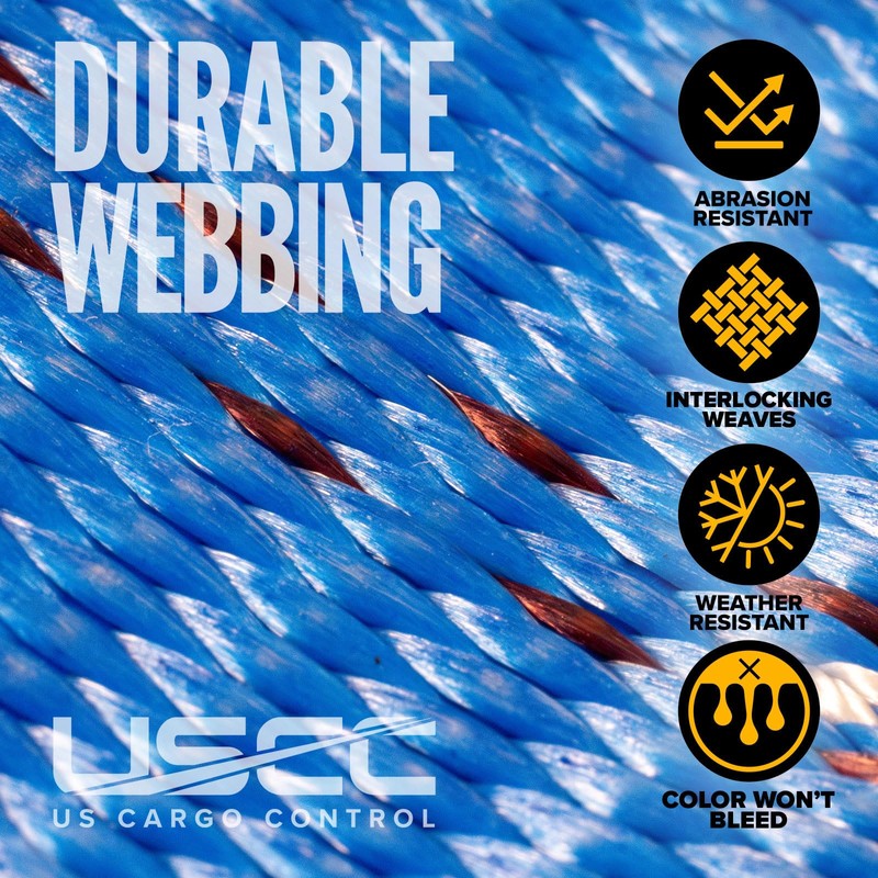 US Cargo Control Double-Fitted E Track Ratchet Straps (4 Pack),