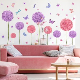 Dandelion Butterfly Wall Decals Dragonfly Wall Stickers Baby Nursery Kids Bedroom Living Room Wall Déco