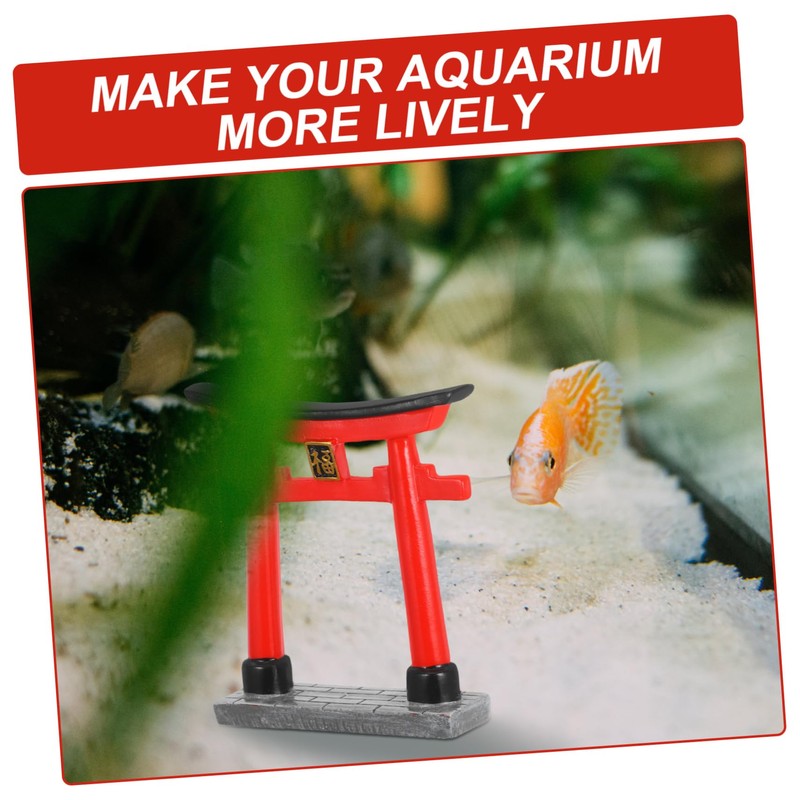 FUNOMOCYA Japanese Gate Model Micro Landscape Decor Fish Tank Accessory
