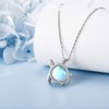 SHEAISRS Turtle Necklace for Women Moonstone Necklace Sterling Silver Sea