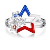 American Flag Ring Sterling Silver 4th of July Red White