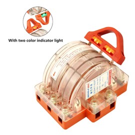 CYSUE 1PSC/32A/63A/100A/225A 3P Transparent with lamp Two Pole Double Throw Knife Disconnect Switch (Color : 3P 100A)