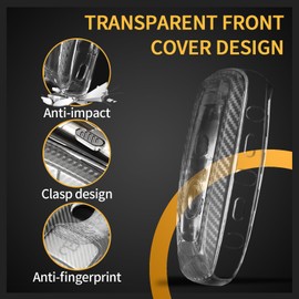 TANGSEN Key Fob Case TPU Cover Compatible with Ford Edge Focus ST ECOSPORT Expedition Explorer Fusion Mustang Ranger Transparent Carbon Fiber Texture 3 4 5 Button Protective Key Shell