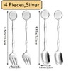 Chenshuo Dessert Tableware Spoon Fork Set,Stainless Steel Dessert Spoon Fork