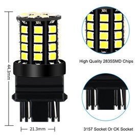 DOPHISALL AUTO 3157 3156 LED Bulb Turn Signal Light Super Bright Xenon White 3056 3057 3057K 3157 4157 LED Bulbs Replacememnt for Tail Lights Backup Reverse Lights (Pack of 2)