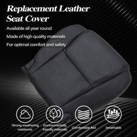 SecosAutoparts Front Driver Side Bottom Perforated Microfiber Leather Replacement Seat Cover #LC20 Or LB20 Black Compatible with Lexus GS300 GS350 GS430 GS450H GS460 2006 2007 2008 2009 2010 2011
