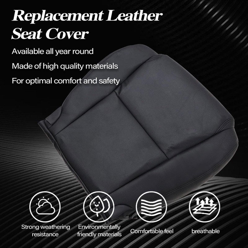 SecosAutoparts Front Driver Side Bottom Perforated Microfiber Leather Replacement Seat