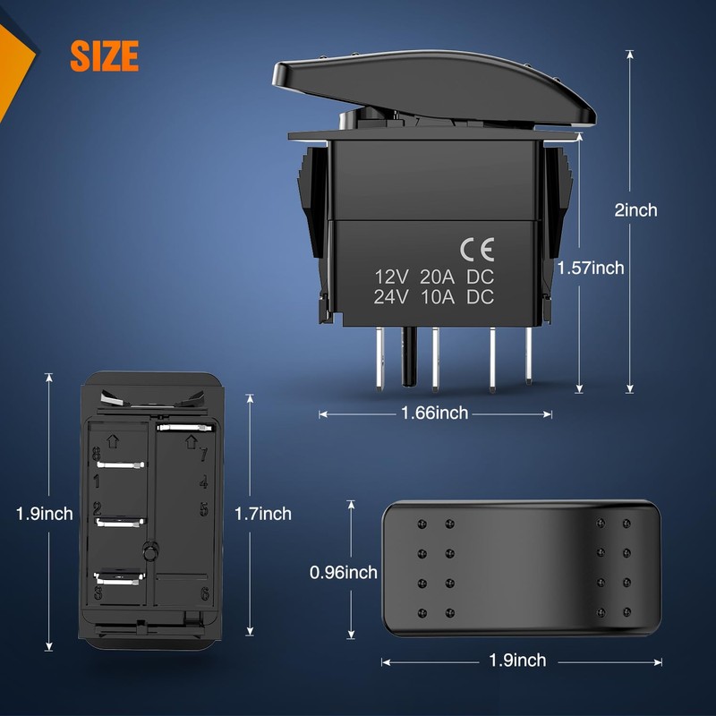 Nilight 3 Way Switch On Off Toggle Rocker Control a