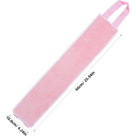 Healeved Aplicador de Bronceador Espalda Correa de Terciopelo Rosa, Herramienta para Autobronceado Fácil y Uniforme, Banda para Loción Autobronceadora, Uso Corporal y Protección Piel