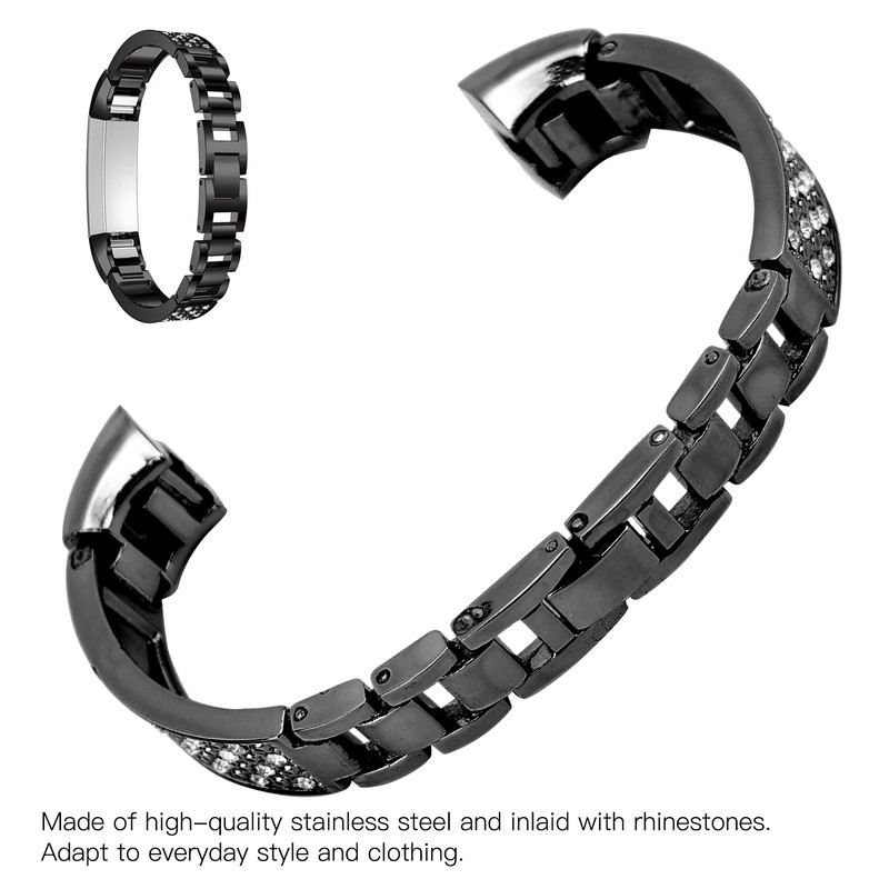 Stainless Steel Bracelet Women Inlay Rhinestones Wristband Wrist Decoration for