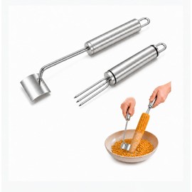Corn Peeler for Corn on the Cob, 2 Pcs Stainless Steel Stripper Kit
