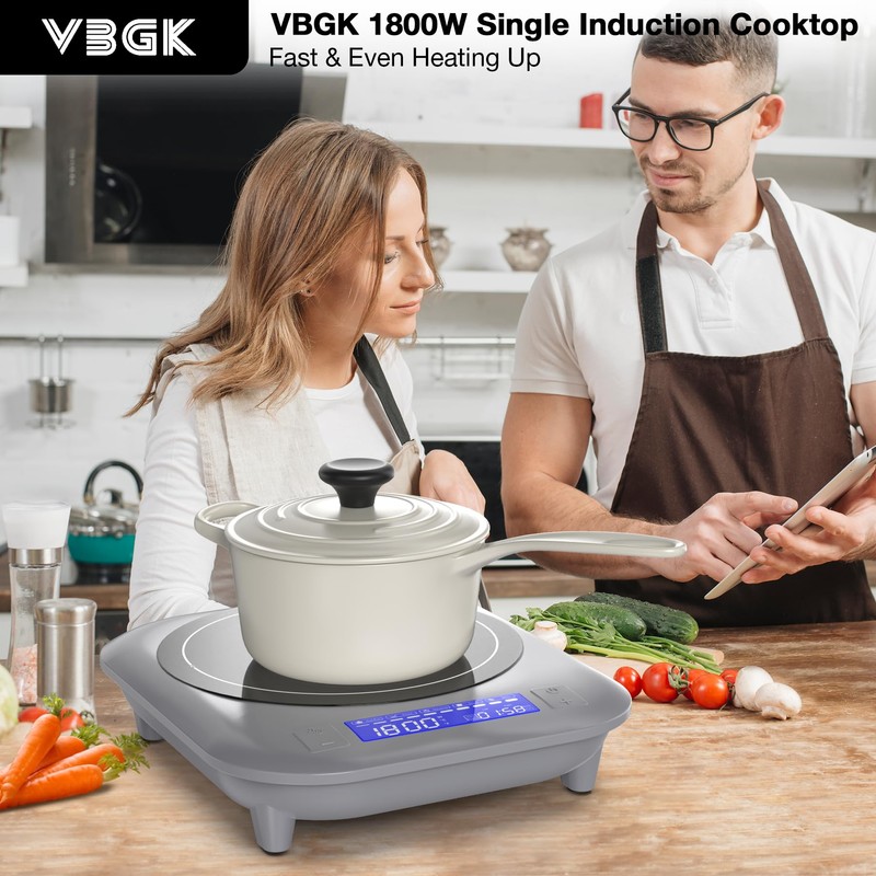 VBGK Induction Cooktop, 1800W Single Burner Induction Burner, Induction Hot