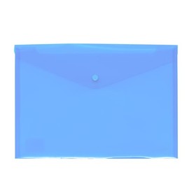 Grafoplás | Plastic Envelope with Click Closure | Ecoplás | Folio Size | Translucent Soft Blue | 33.3 x 23.5 cm | Perfect for School, Home and Office A4 Documents and Folio