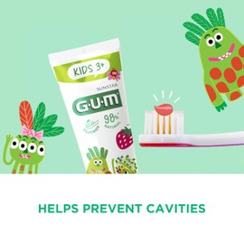 GUM Kids Tooth Gel 3+ | Especially for Milk Teeth | Gel Texture | Strawberry Flavour | 6 x 50 (with 1 Free Sample)
