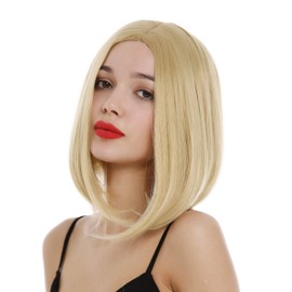 WIG ME UP - YZF-4365-86 Women's Short Concave Bob Longbob Middle Parting Blonde Golden Blonde Wig