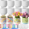 Zubebe 12 Pcs Paint Your Own Ceramic Pots Bulk Unfinished