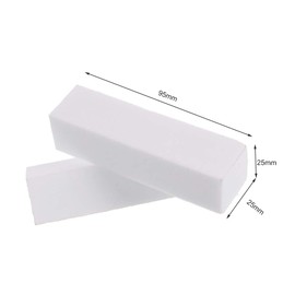 metagio 10 Pcs White Nail Buffer Block, White Buffer Sanding Block Professional Salon Nail Buffer Block, Nail Art Tips Tool Finger Manicure Pedicure Tools for Home and Salon Use (95*25*25MM, White)