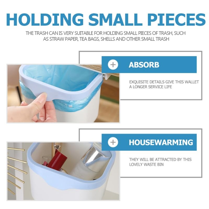 Cabilock Trash Can Under the Desk Drawer Bin Under the