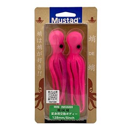 Mustad Mini Ink Vader Octopus DE Octopus Transformation Replacement Body 5" Fluorescent Pink