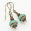 Handmade Boho Blue Green Rustic Earrings