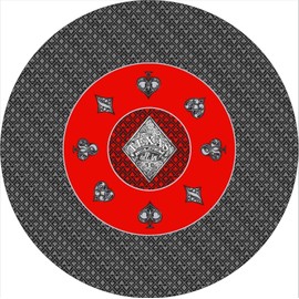 EasyGO Poker Table Top Pad – for Texas Holdem Casino Style x48” Round – Portable Rolling Rubber Folding Mat – Professional 3 Layers-Includes Carry Bag, 48 Black
