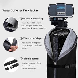 Oreilet Water Softener Cover, Black, 13 * 54in, Water Resistant, Oxford Fabric