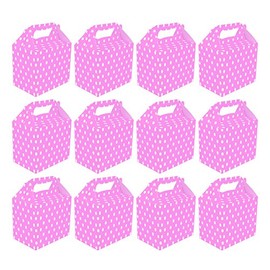 VALUE PACK 12 x Baby Pink Polka Dot Paper Lunch Box Going Home Present Picnic Boxes