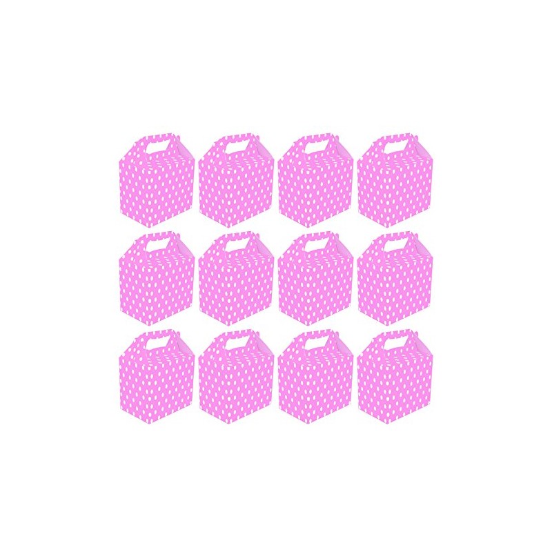VALUE PACK 12 x Baby Pink Polka Dot Paper Lunch