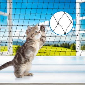 MorningRo Steel Cat Netting Balcony, 10ft x 26ft Steel Reinforced Cat Wire for Balcony, High Strength Safety Pet Netting for Catio, Proof Screen for Pets, Strong Catio Protection Barrier Mesh Fence