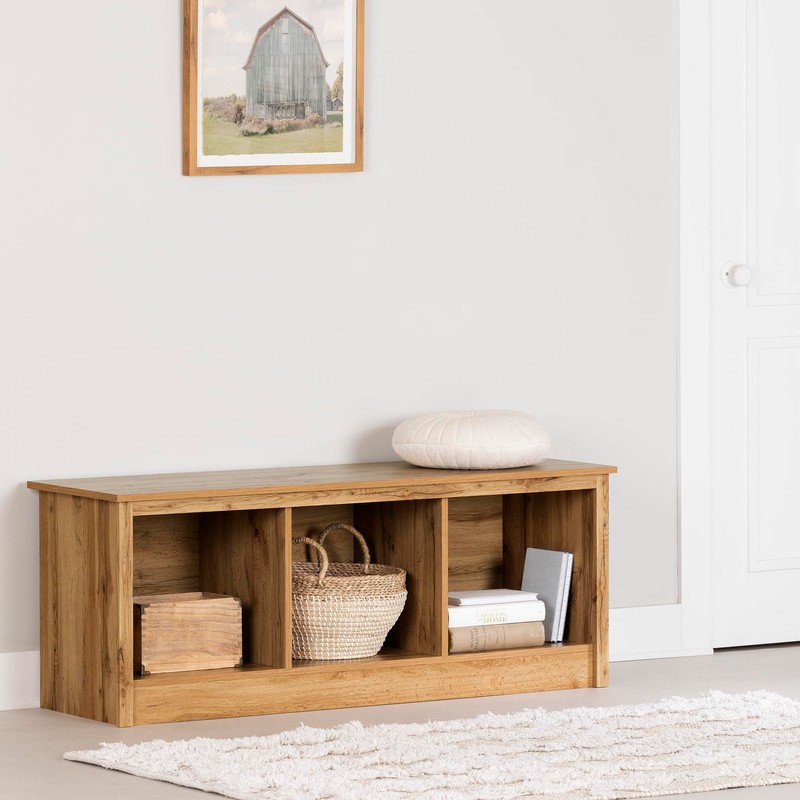 South Shore Fernley Bench with Storage, Nordik Oak