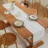 meioro Rustic Table Runner with Tassels, 33x183cm Farmhouse Boho Table