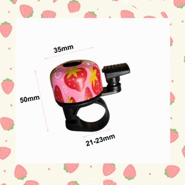 Children's Bell, Bicycle Bell, Pack of 2, Universal Loud Sound, Classic Retro Bicycle Bell for Children and Adults, for Road Bike, Mountain Bike and Scooter, Strawberry Pattern
