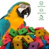 SEWACC 100pcs Parrot Wooden Chewing Toys, Bird Toy Wood Blocks,