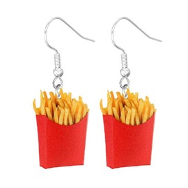 Cute Imitation Food Dangle Earrings Creative Funny Vivid Food Drop Earrings Acrylic Accessories Gift for Women - French fries