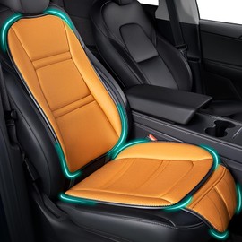 SKYJDM Car Seat Cushion with Back Support Set, Memory Foam Car Cushion with Lumbar Support Pillow, Non Slip Seat Cushion Ergonomic 1.2" Thick Comfort Car Seat Pad for Car/Office, Brown