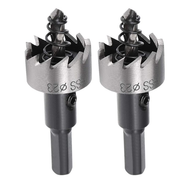 uxcell 2 Pcs 23mm High Speed Steel HSS Drill Bit