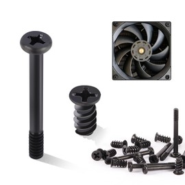 TXXATX PC Case Screws Flat Head PC Fan Screws Carbon Steel Computer Case Fan Screws Set Black Fan Screws for Housing Fan Motherboard Holder Pack of 80