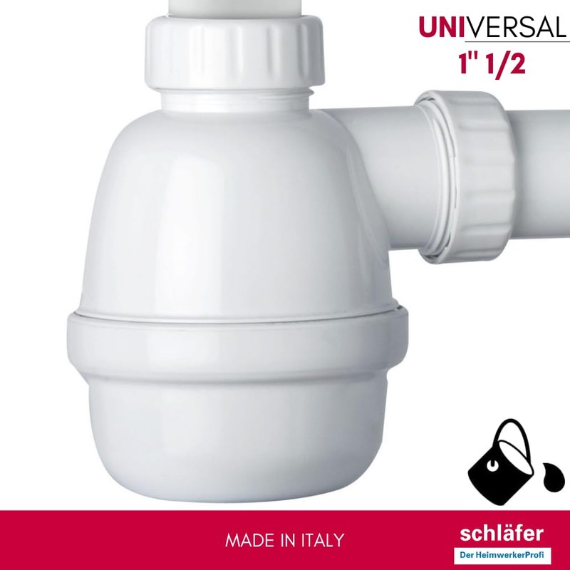 Schläfer 4395322 | Universal Pipe Siphon for Kitchen 1 inch
