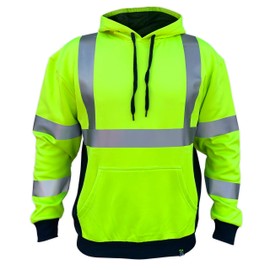 SafetyShirtz SS360º Basic Hi Vis Hoodie for Men - Heavy-Duty Polyester with Soft Combed Fleece Interior - Class 3 Type R - Meets ANSI/ISEA 107-2015, Yellow - XX-Large