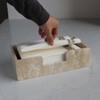 Natural Travertine Napkin Holder 9.8"x4.9"x2.8", Guest Towel Holder, Paper Hand