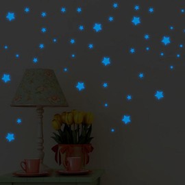 Suitcase Company GPT Glow in the Dark Sticker Wall Sticker Starry Sky Luminous Night Sky Stylish Cute Children's Room Ceiling Wall Stairs Dark Blue