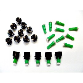 Lumiglow 15 Green LEDs Lights Bulbs 3/8" Sockets Instrument Panel Cluster Dashboard Chevy